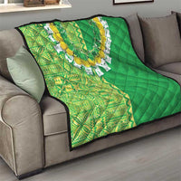 Fiji Lovoni Quilt Fijian Tapa Salusalu Green Glitter