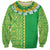 Fiji Lovoni Sweatshirt Fijian Tapa Salusalu Green Glitter