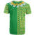 Fiji Lovoni T Shirt Fijian Tapa Salusalu Green Glitter