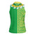 Fiji Lovoni Women Sleeveless Polo Shirt Fijian Tapa Salusalu Green Glitter