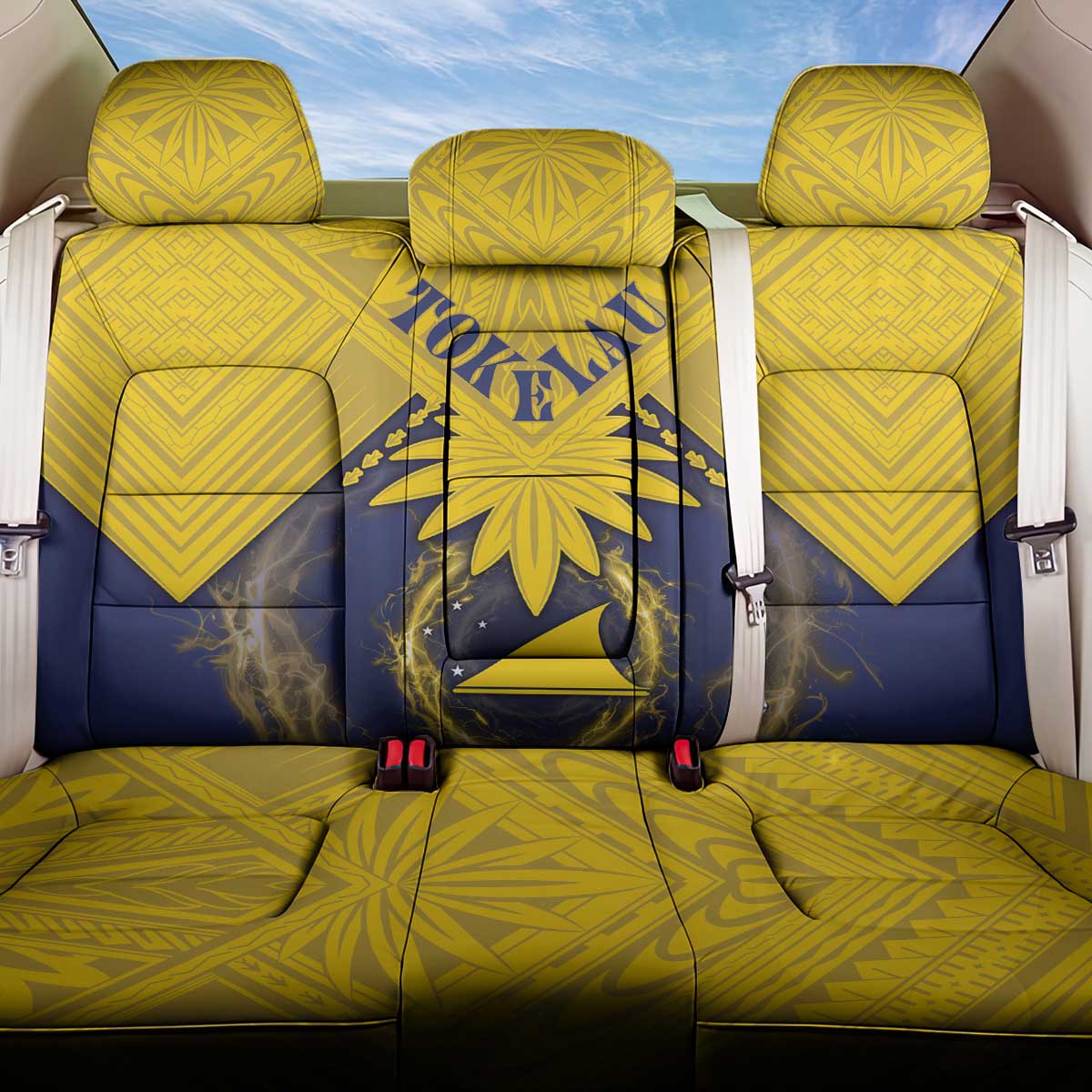 Tokelau Tokehega Day Back Car Seat Cover National Badge Special Style LT05 One Size Yellow - Polynesian Pride