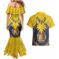 Tokelau Tokehega Day Couples Matching Mermaid Dress and Hawaiian Shirt National Badge Special Style - Polynesian Pride