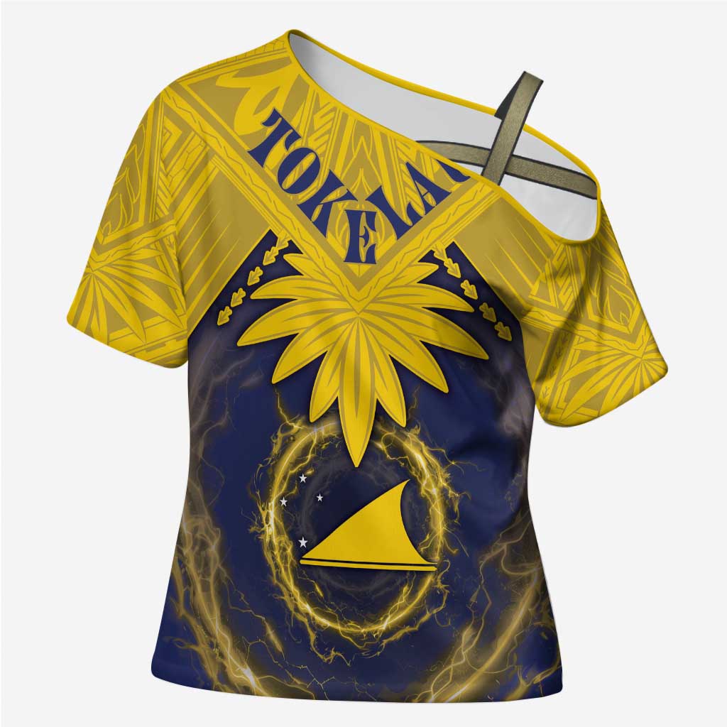 Tokelau Tokehega Day Cross Shoulder Shirt National Badge Special Style LT05 Female Yellow - Polynesian Pride