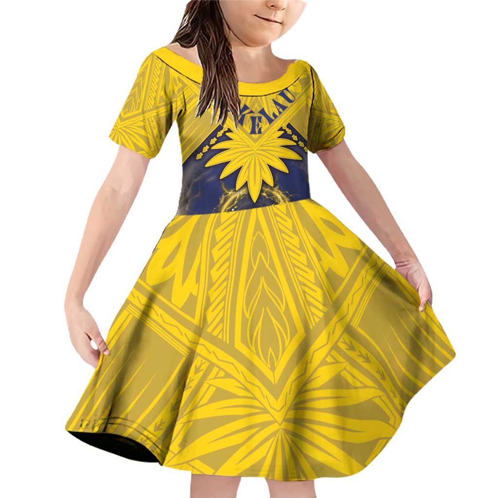 Tokelau Tokehega Day Family Matching Off Shoulder Short Dress and Hawaiian Shirt National Badge Special Style - Polynesian Pride