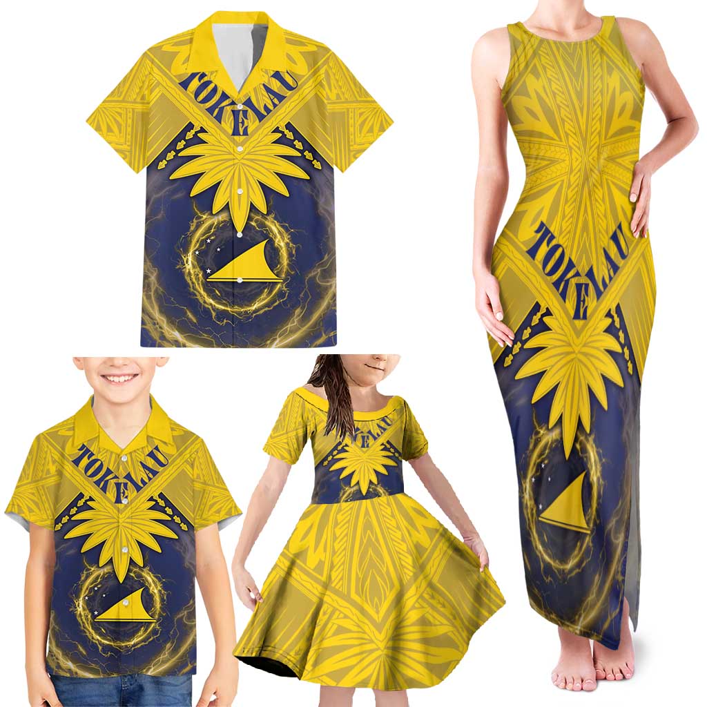 Tokelau Tokehega Day Family Matching Tank Maxi Dress and Hawaiian Shirt National Badge Special Style - Polynesian Pride