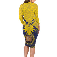 Tokelau Tokehega Day Long Sleeve Bodycon Dress National Badge Special Style - Polynesian Pride