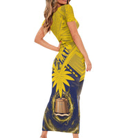 Tokelau Tokehega Day Short Sleeve Bodycon Dress National Badge Special Style - Polynesian Pride