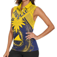 Tokelau Tokehega Day Women Sleeveless Polo Shirt National Badge Special Style - Polynesian Pride