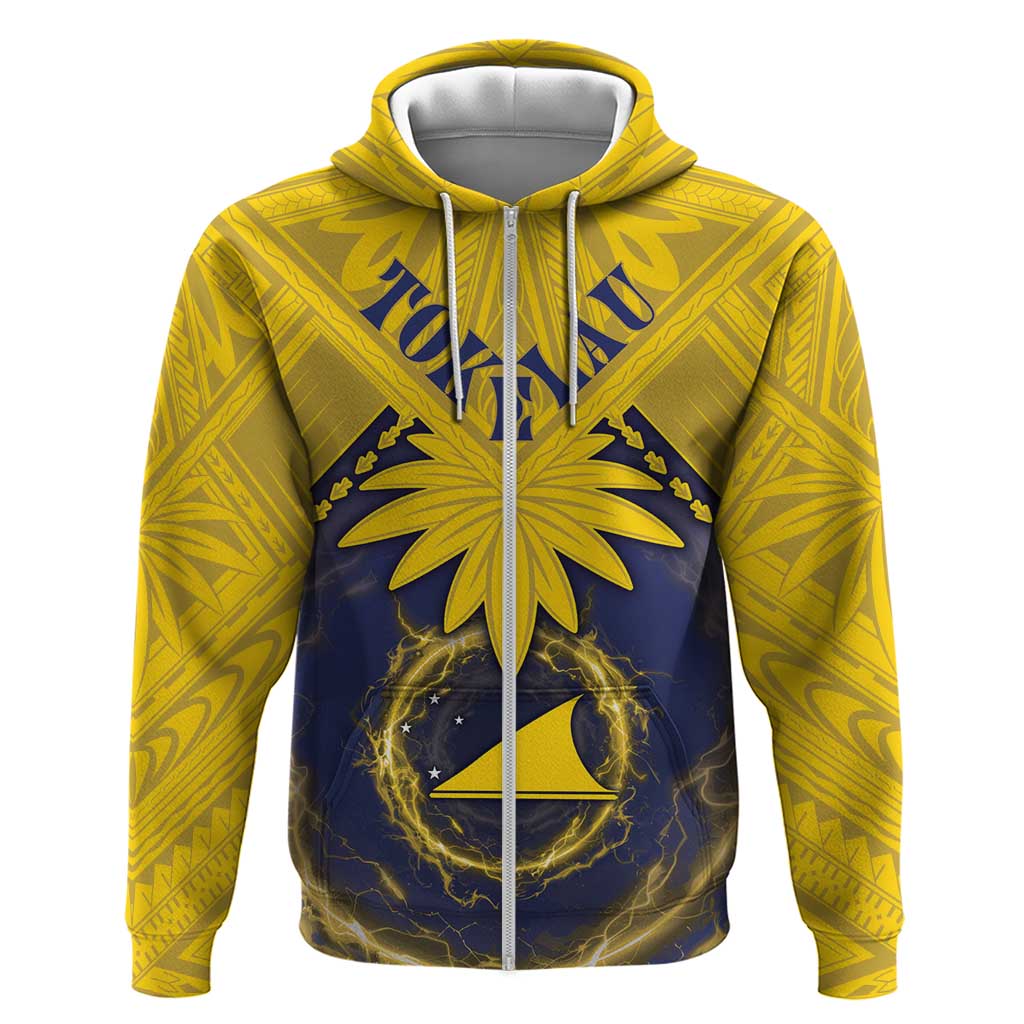 Tokelau Tokehega Day Zip Hoodie National Badge Special Style LT05 Zip Hoodie Yellow - Polynesian Pride