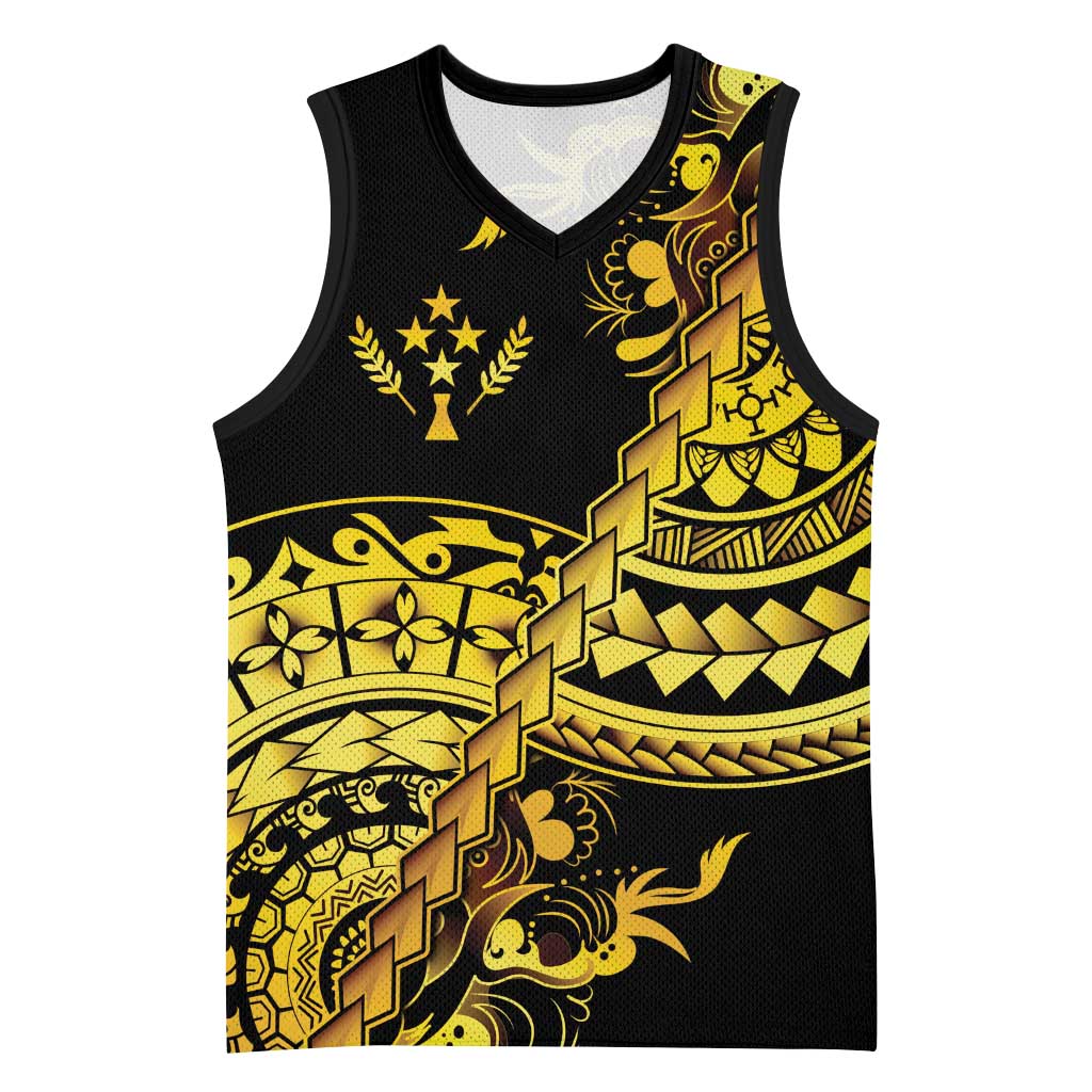 Kosrae Liberation Day Basketball Jersey Polynesian Floral Tattoo - Polynesian Pride