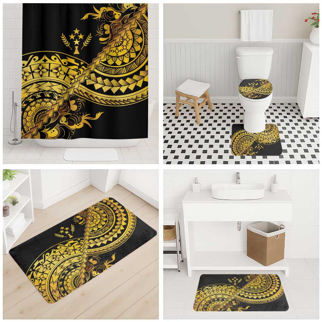 Kosrae Liberation Day Bathroom Set Polynesian Floral Tattoo - Polynesian Pride