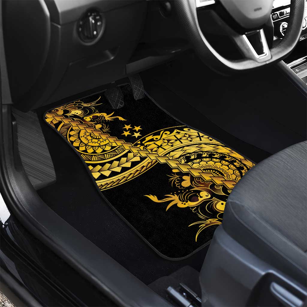 Kosrae Liberation Day Car Mats Polynesian Floral Tattoo - Polynesian Pride