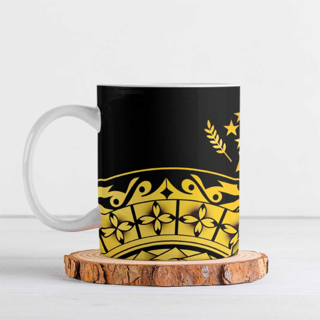 Kosrae Liberation Day Ceramic Mug Polynesian Floral Tattoo - Polynesian Pride