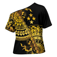 Kosrae Liberation Day Cross Shoulder Shirt Polynesian Floral Tattoo LT05 - Polynesian Pride