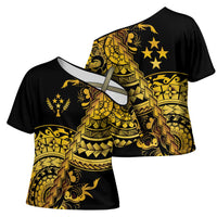 Kosrae Liberation Day Cross Shoulder Shirt Polynesian Floral Tattoo LT05 - Polynesian Pride