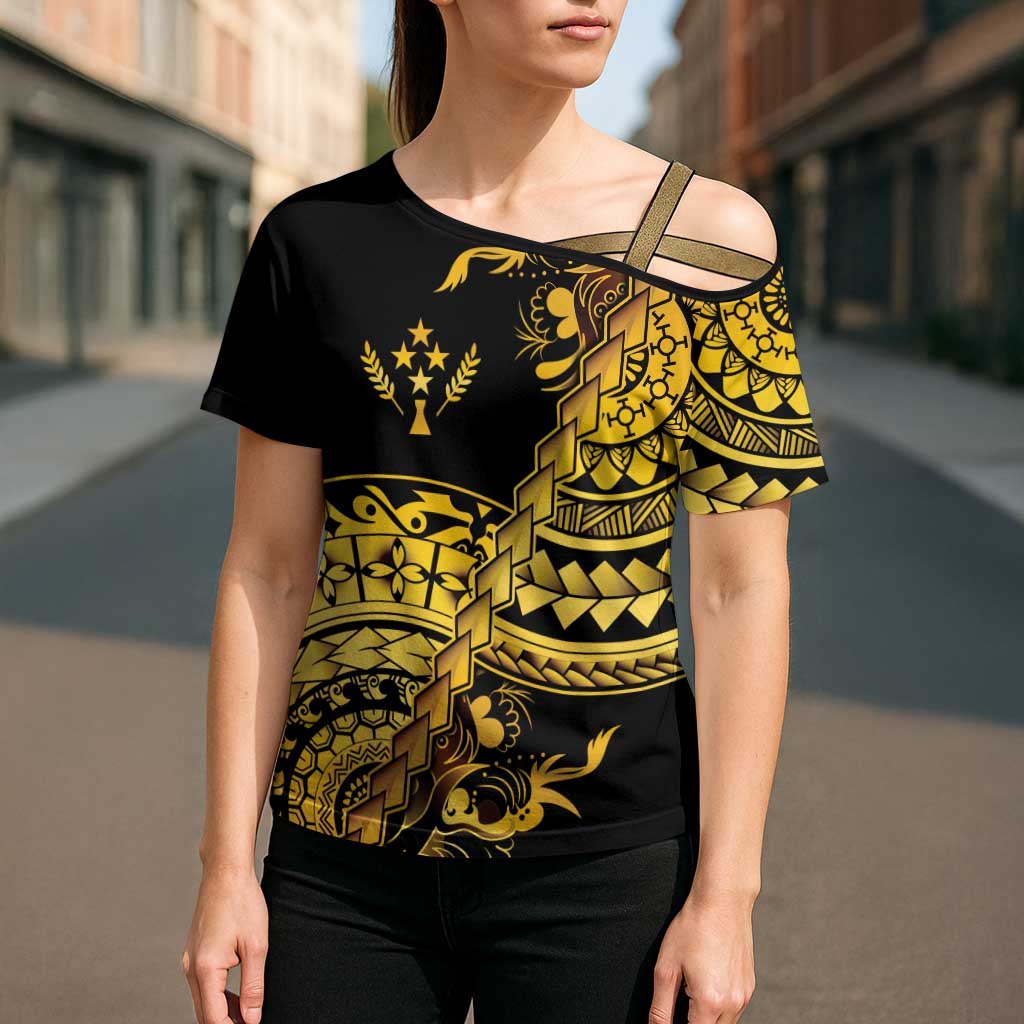 Kosrae Liberation Day Cross Shoulder Shirt Polynesian Floral Tattoo LT05 - Polynesian Pride