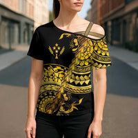 Kosrae Liberation Day Cross Shoulder Shirt Polynesian Floral Tattoo LT05 - Polynesian Pride