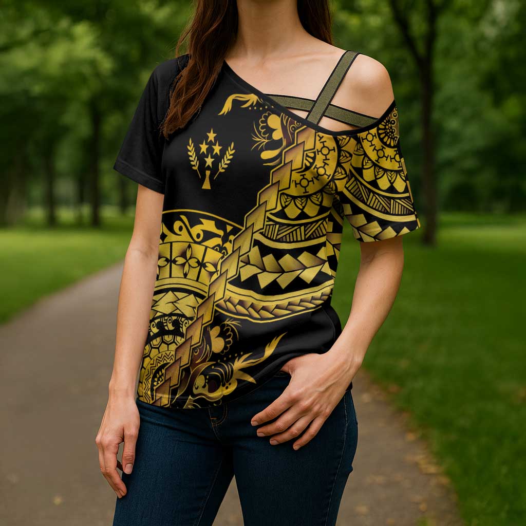 Kosrae Liberation Day Cross Shoulder Shirt Polynesian Floral Tattoo LT05 - Polynesian Pride