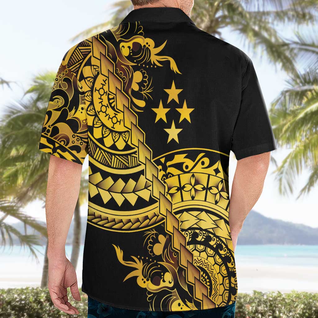 Kosrae Liberation Day Hawaiian Shirt Polynesian Floral Tattoo - Polynesian Pride
