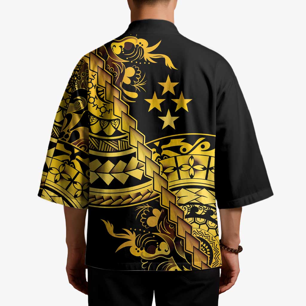 Kosrae Liberation Day Kimono Polynesian Floral Tattoo LT05 - Polynesian Pride