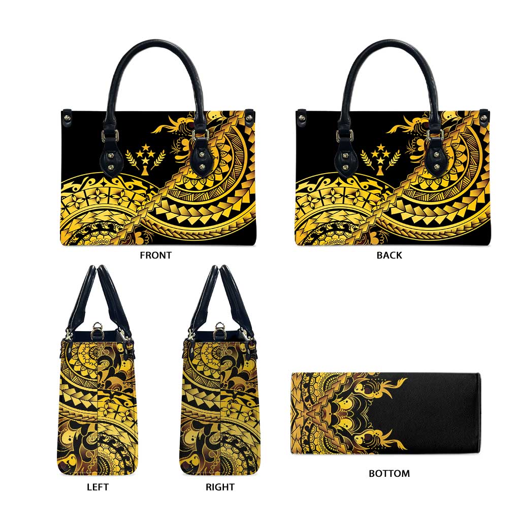 Kosrae Liberation Day Leather Bag Polynesian Floral Tattoo - Polynesian Pride