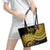 Kosrae Liberation Day Leather Tote Bag Polynesian Floral Tattoo - Polynesian Pride