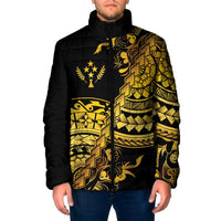 Kosrae Liberation Day Padded Jacket Polynesian Floral Tattoo - Polynesian Pride