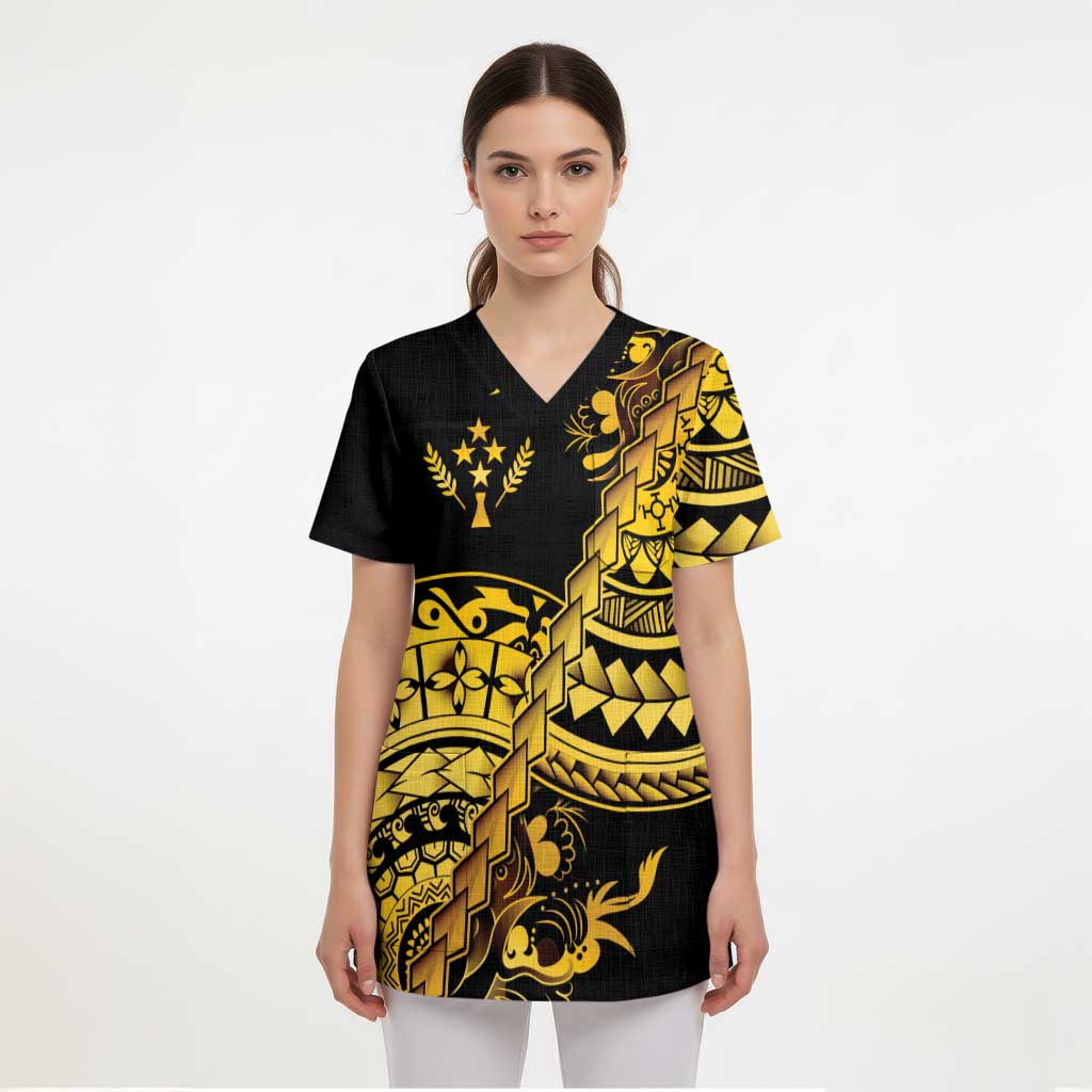 Kosrae Liberation Day Scrub Top Polynesian Floral Tattoo - Polynesian Pride