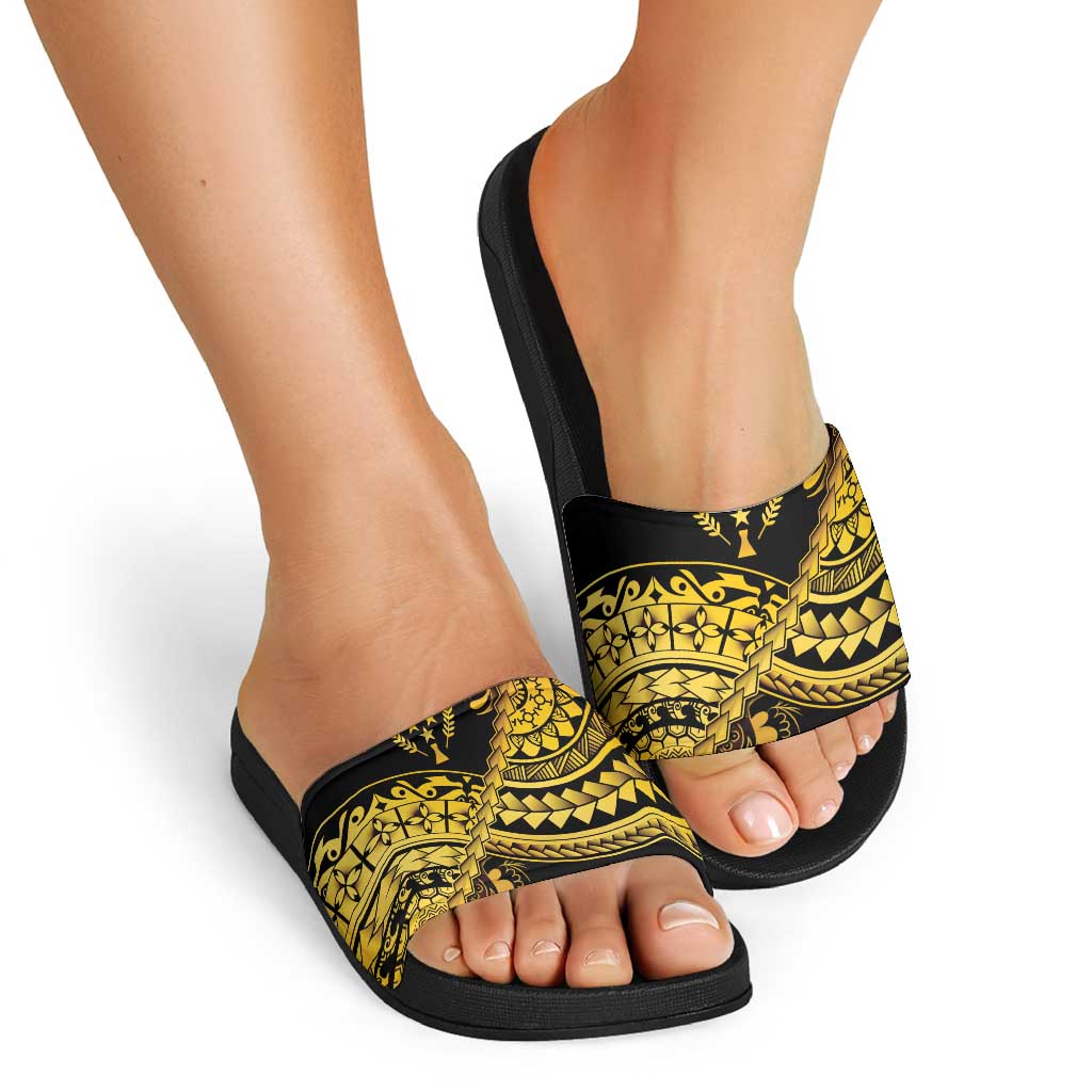 Kosrae Liberation Day Slide Sandals Polynesian Floral Tattoo - Polynesian Pride