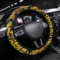 Kosrae Liberation Day Steering Wheel Cover Polynesian Floral Tattoo - Polynesian Pride