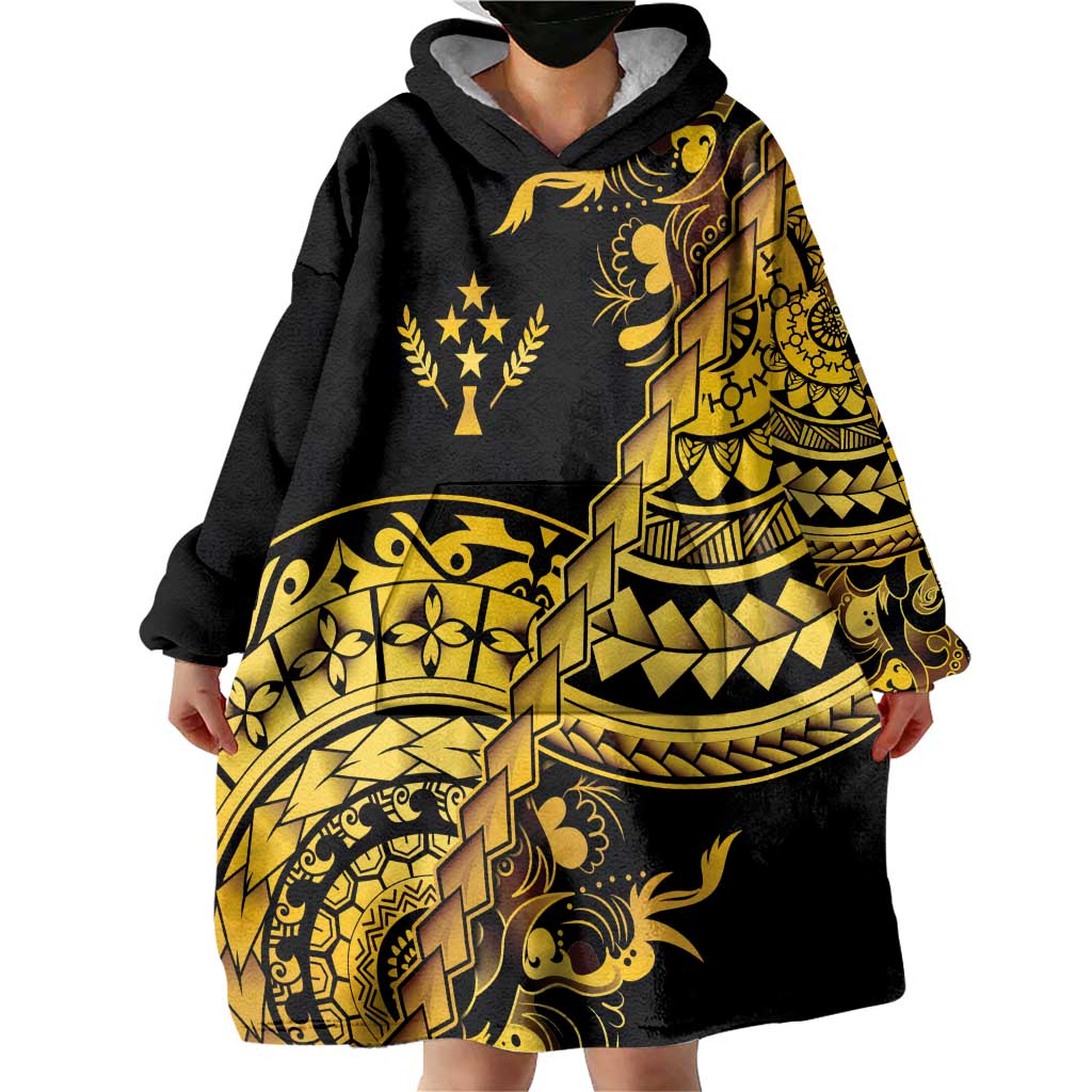 Kosrae Liberation Day Wearable Blanket Hoodie Polynesian Floral Tattoo - Polynesian Pride