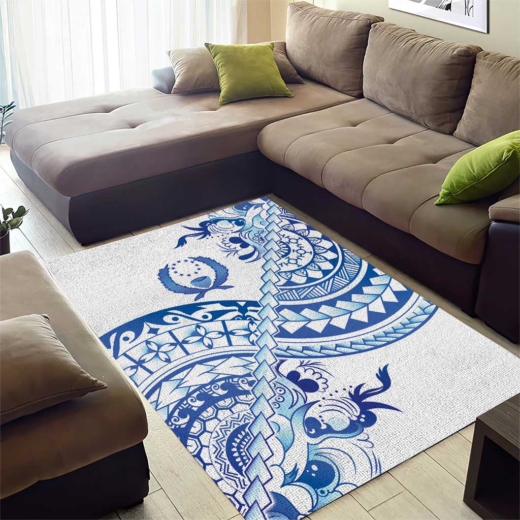 Pohnpei Liberation Day Area Rug Polynesian Floral Tattoo - Polynesian Pride