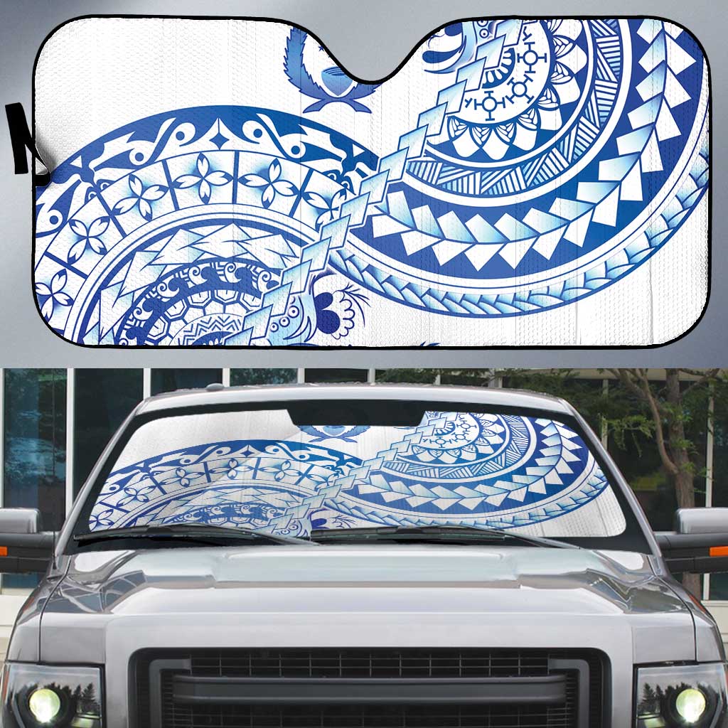 Pohnpei Liberation Day Auto Sun Shade Polynesian Floral Tattoo - Polynesian Pride