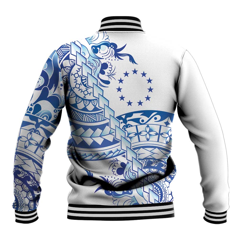 Pohnpei Liberation Day Baseball Jacket Polynesian Floral Tattoo - Polynesian Pride