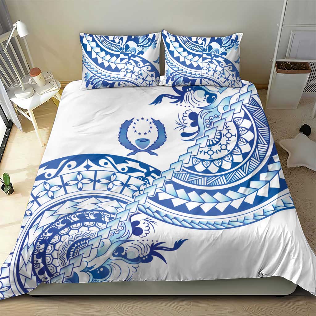 Pohnpei Liberation Day Bedding Set Polynesian Floral Tattoo - Polynesian Pride