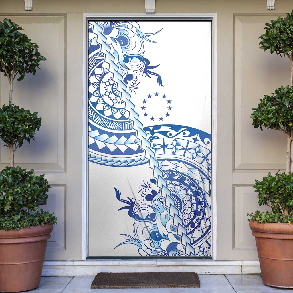 Pohnpei Liberation Day Door Cover Polynesian Floral Tattoo - Polynesian Pride