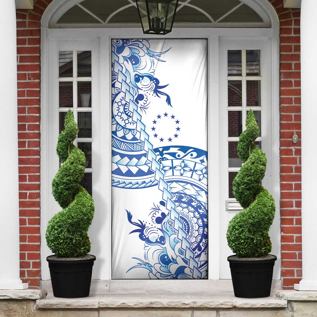 Pohnpei Liberation Day Door Cover Polynesian Floral Tattoo - Polynesian Pride