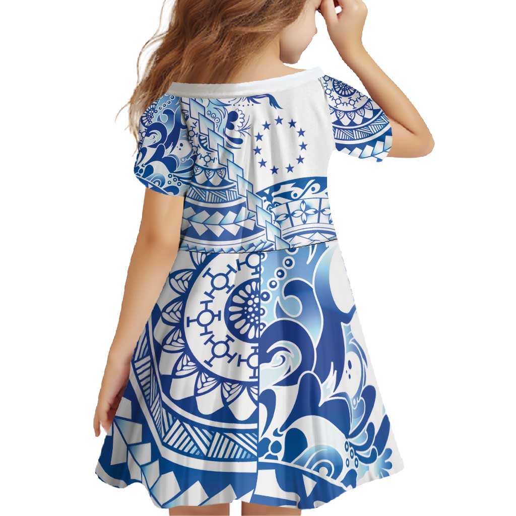 Pohnpei Liberation Day Family Matching Off Shoulder Maxi Dress and Hawaiian Shirt Polynesian Floral Tattoo - Polynesian Pride