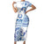 Pohnpei Liberation Day Family Matching Short Sleeve Bodycon Dress and Hawaiian Shirt Polynesian Floral Tattoo - Polynesian Pride