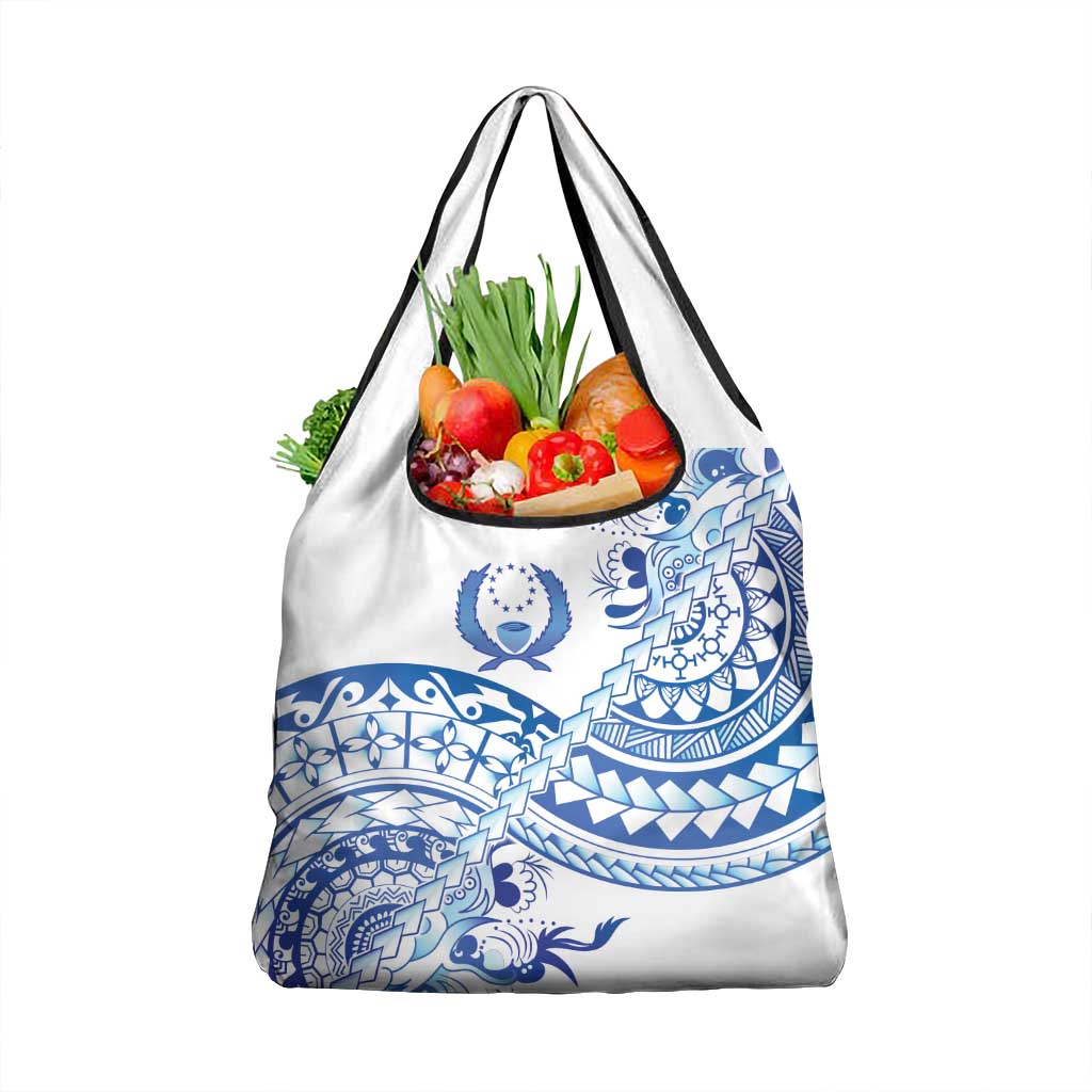 Pohnpei Liberation Day Grocery Bag Polynesian Floral Tattoo - Polynesian Pride