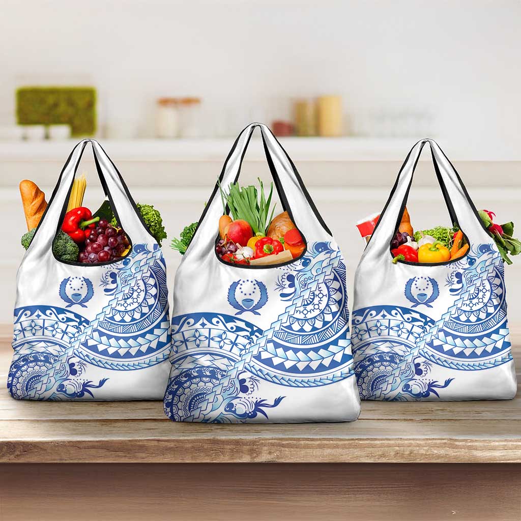 Pohnpei Liberation Day Grocery Bag Polynesian Floral Tattoo - Polynesian Pride