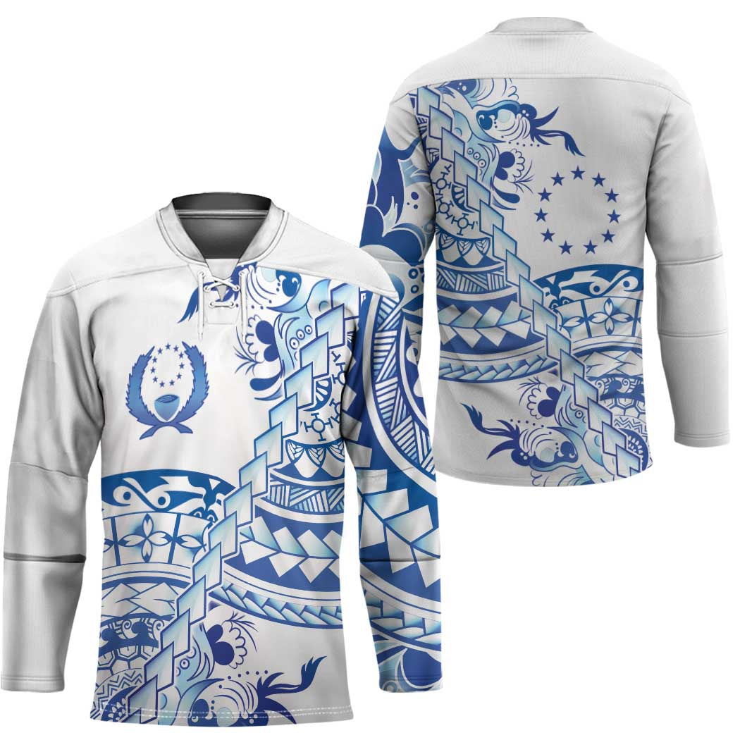 Pohnpei Liberation Day Hockey Jersey Polynesian Floral Tattoo - Polynesian Pride