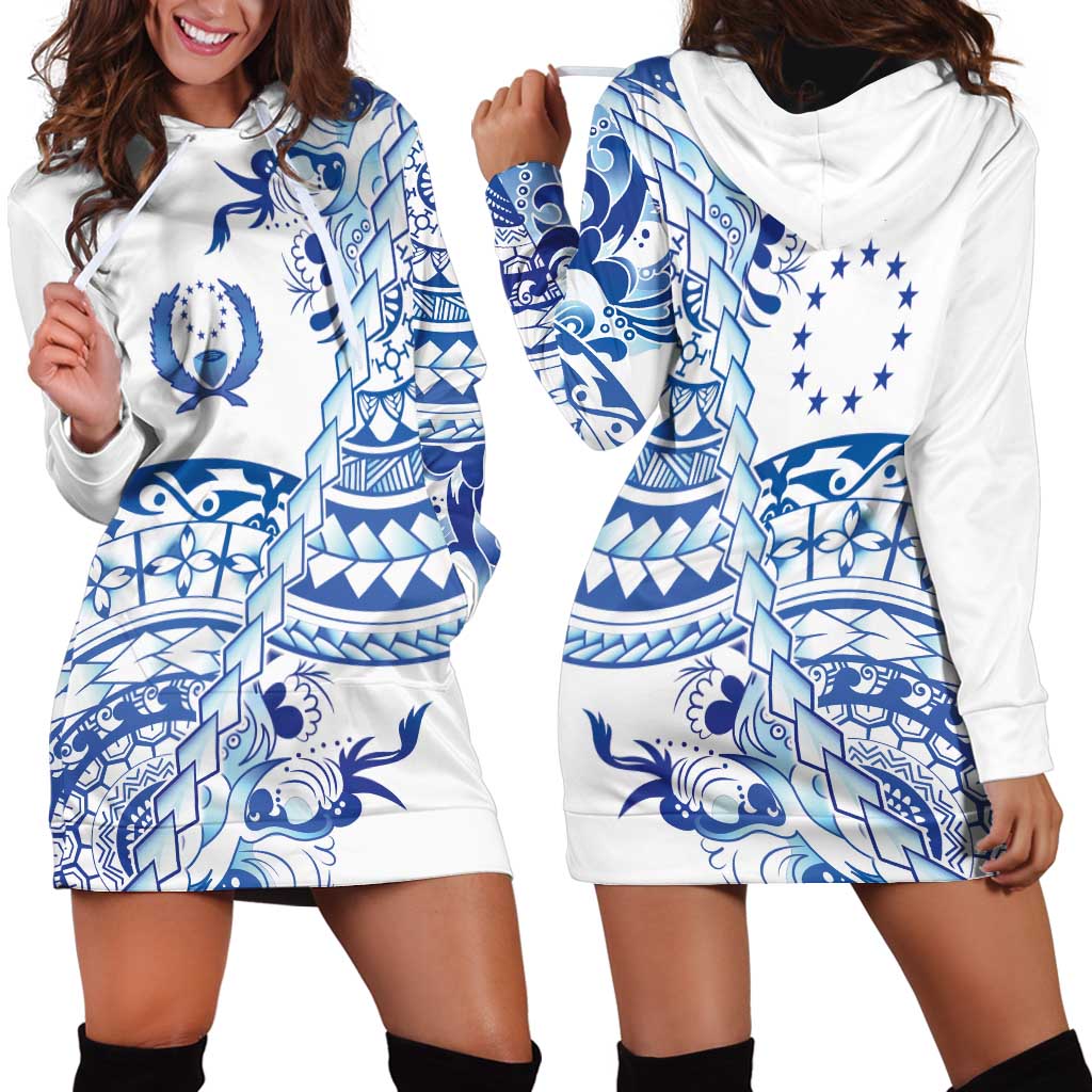 Pohnpei Liberation Day Hoodie Dress Polynesian Floral Tattoo - Polynesian Pride