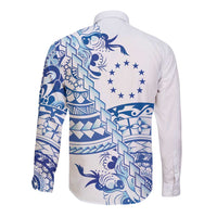 Pohnpei Liberation Day Long Sleeve Button Shirt Polynesian Floral Tattoo - Polynesian Pride