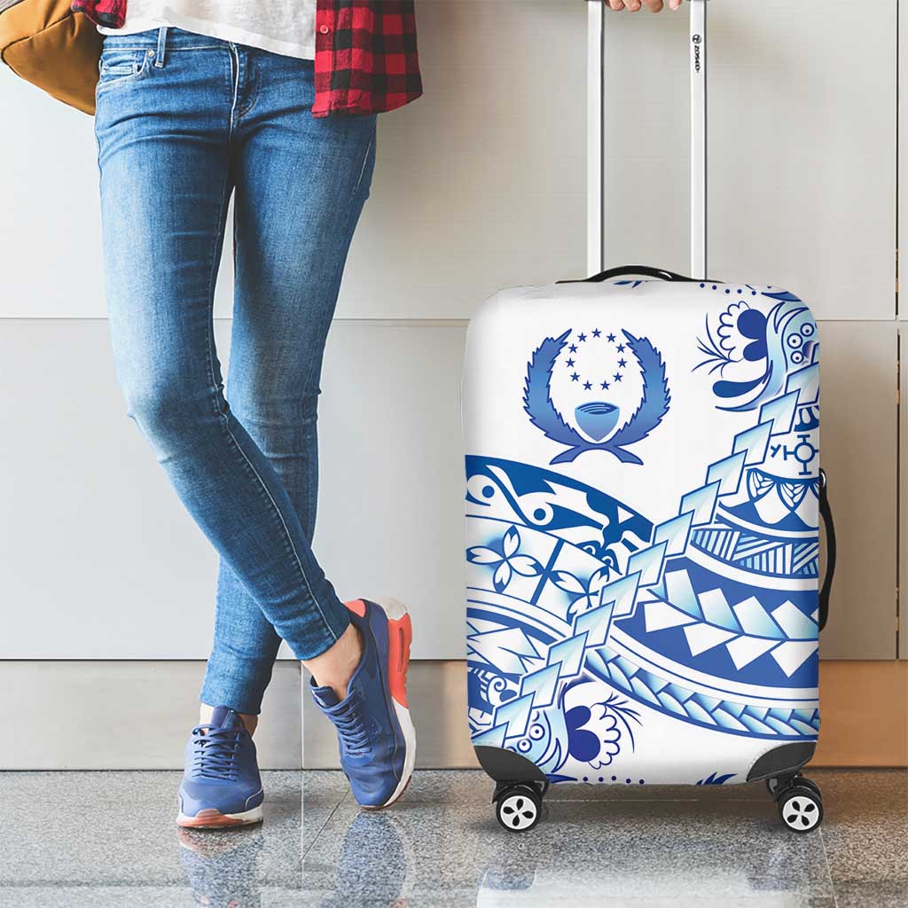 Pohnpei Liberation Day Luggage Cover Polynesian Floral Tattoo - Polynesian Pride
