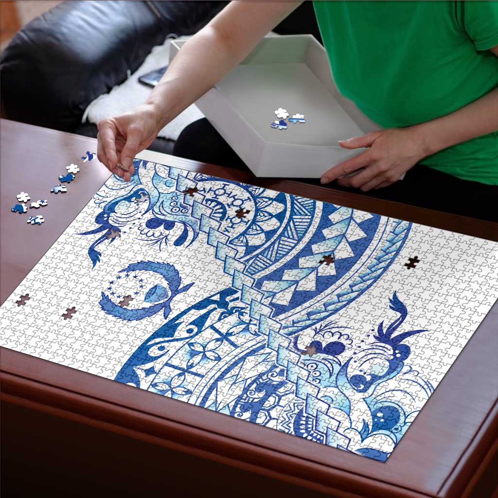 Pohnpei Liberation Day Puzzle Polynesian Floral Tattoo - Polynesian Pride