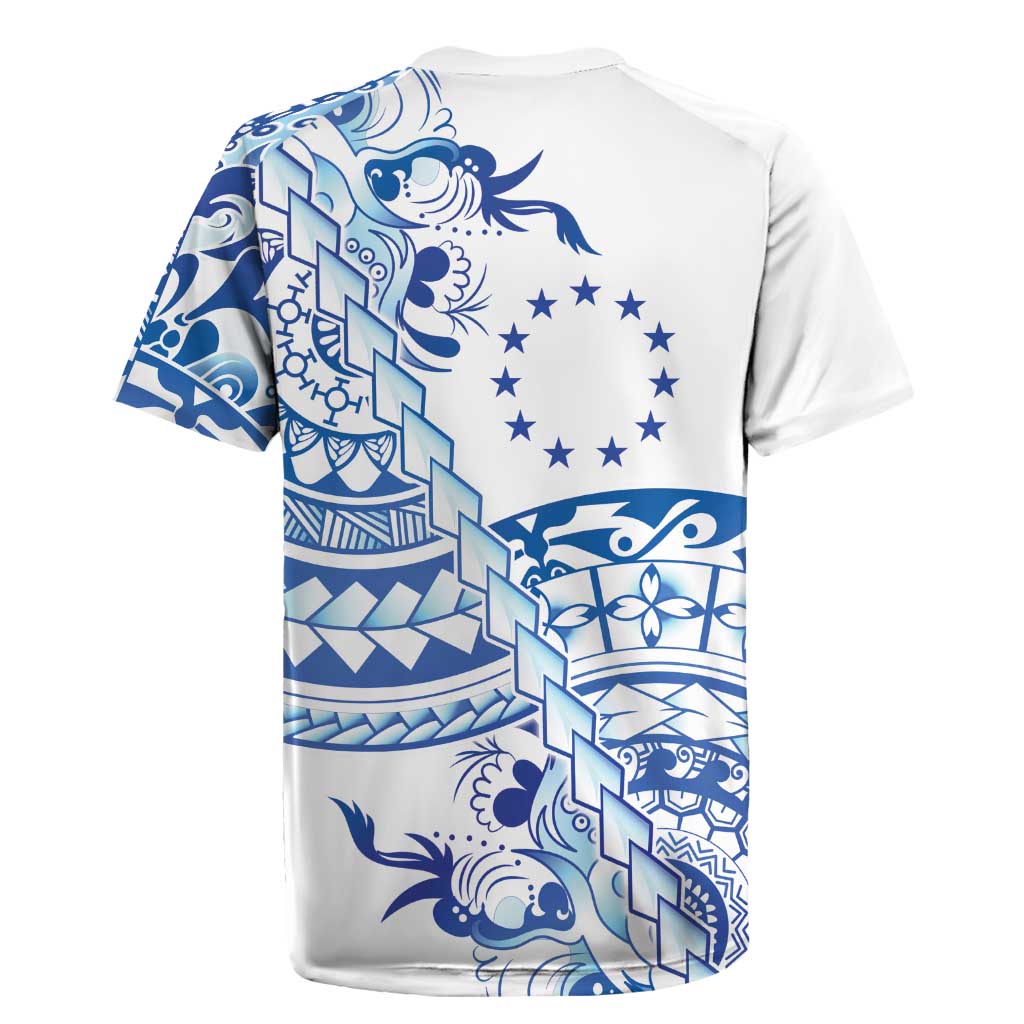 Pohnpei Liberation Day Rugby Jersey Polynesian Floral Tattoo - Polynesian Pride