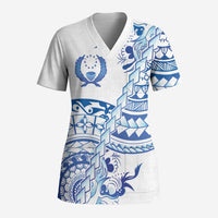 Pohnpei Liberation Day Scrub Top Polynesian Floral Tattoo - Polynesian Pride