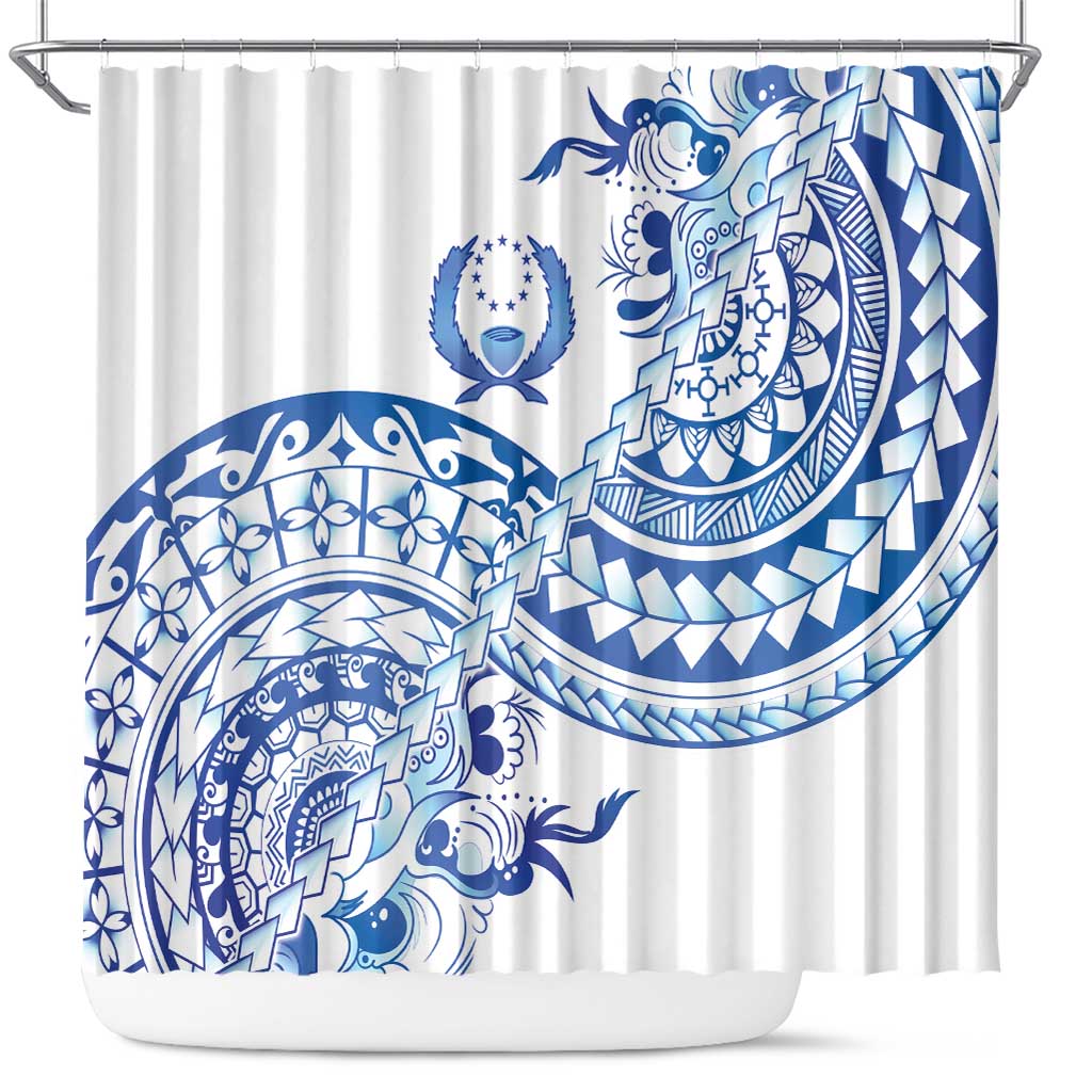 Pohnpei Liberation Day Shower Curtain Polynesian Floral Tattoo - Polynesian Pride