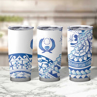Pohnpei Liberation Day Tumbler Cup Polynesian Floral Tattoo - Polynesian Pride